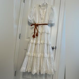 Zimmerman-Amelie scallop frill midi dress